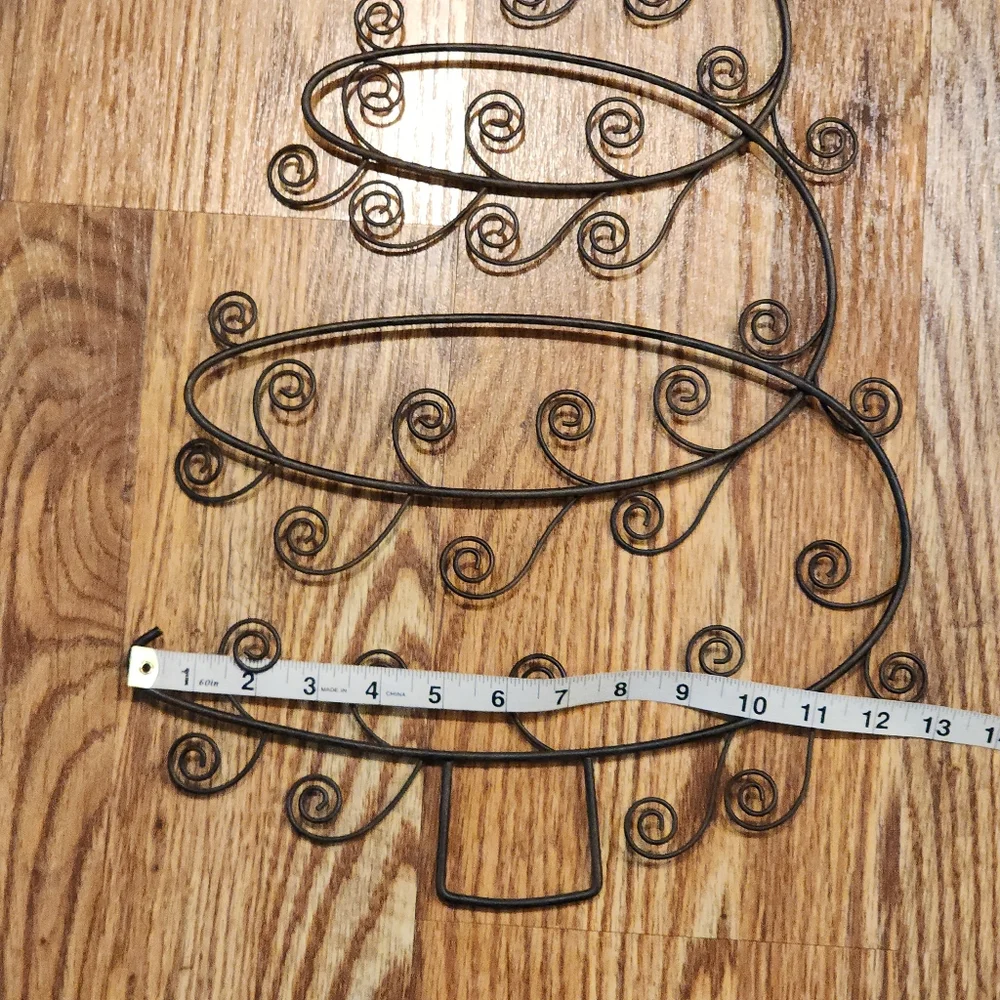Rustic Black Metal Christmas Tree Card Photo Holder Wall Mounted Decor